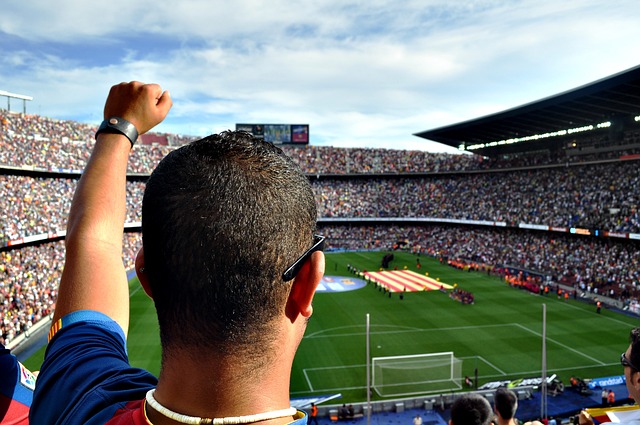 fandění na stadionu